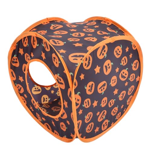 ibasenice Zusammenklappbarer Katzentunnel Faltbarer katzentunnel Haustier Halloween Katzen Katzenspielzeug Hamster verstecken für Katzenschläuche Hasentunnel Polyester von ibasenice