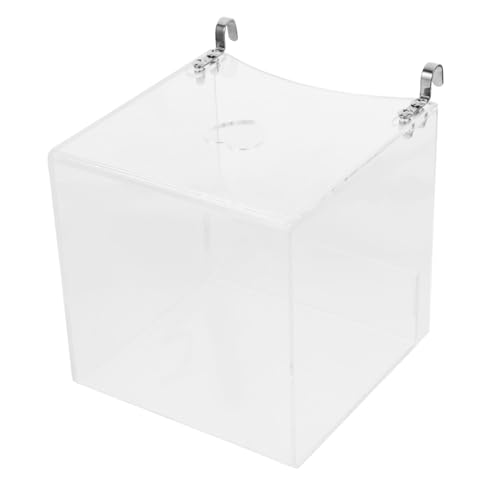 ibasenice papagei badewanne Vogelkäfigbad Zubehör Vogel Wasserschale Haustier Papageien Badewanne Haustier-Vogelbadekäfig modern Vogel Papageien Badewanne Vogelbadwürfel Acryl Transparent von ibasenice