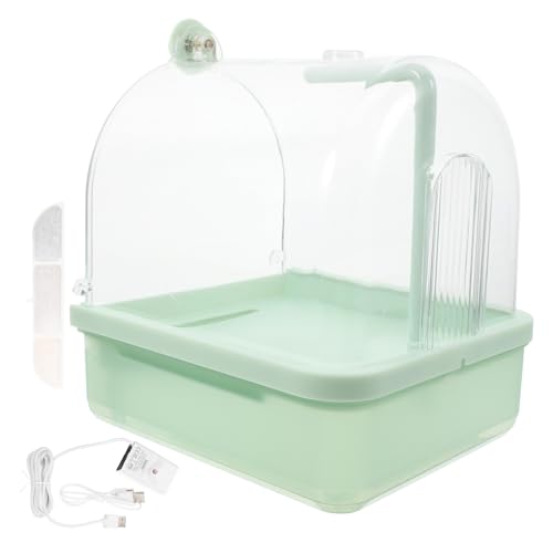 ibasenice wellensittich badewanne Vogel badewanne Vogelbadewanne Sittichbad für Käfig Papageienbarsch Wellensittichbad Haustierbad Vogelbad drinnen Nur Vogeltränken Vogelnest Abs Light Green von ibasenice