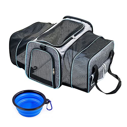 Katzentragetasche, Tragbare Haustier Tragetasche für Katzen und kleine Hunde, Faltbare Weiche Seiten Katze Transport Carrier von ideapro