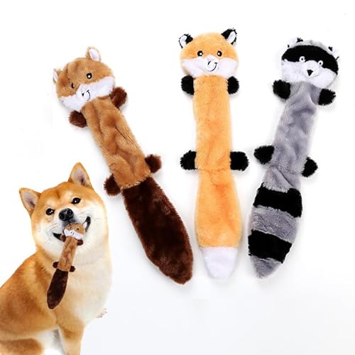 ieron Hundespielzeug, 3 Stück, Plüschspielzeug, Beißspaß, quietschend, interaktives Spielspielzeug für Hunde, Haustiere von ieron