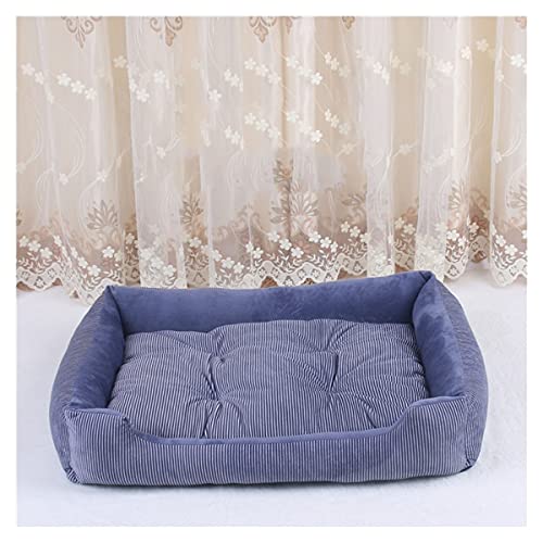Hundebett, Hundebett, mittelgroß, waschbar, orthopädisches Hundebett, für Katzen, kleine Hunde, Katzen, Plüsch, rechteckig, Nest, Welpenschlafsack, Haustier (Braun/Silberfarben, 80 x 60 x 15 cm) von ifgswopq