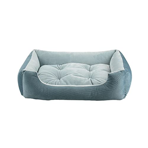 Hundebett für mittelgroße Hunde, Hundebett mit maschinenwaschbar, bequem für mittelgroße und große Hunde oder mehrere (Braun) (Dunstblau) von ifgswopq