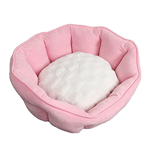 ifgswopq Hundebett, waschbar, für Katzen oder kleine Hunde, Kissen für den Innenbereich, für verbesserten Schlaf, weiches, rundes Schlafsofa für Kätzchen, Welpen, Rosa (Rosa) von ifgswopq