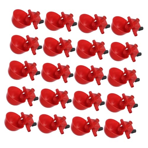 20Stücke Automatischer Trinker für Küken und Geflügel Einstellbares Wasservolumen Rote Tränke für Hühner Tauben und Wachteln Langlebig und Benutzerfreundlich von ifundom