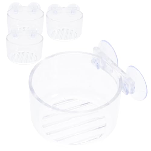4 Stück Aquarium Pflanzenhalter Transparente Wasserpflanzen Töpfe für Fischbecken Dekoration Hydroponische Pflanzgefäße Futteröffnung und Spritzwassergeschütztem Design von ifundom