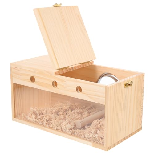Transparente Vogelzuchtbox für Kleine Hölzernes Sittichnest für Papageien Lovebirds für Garten Langlebig von ifundom
