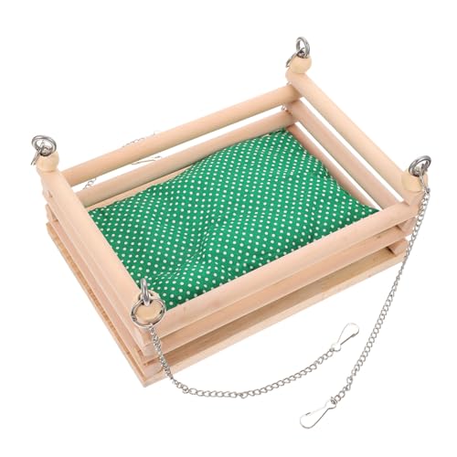 ifundom 1 Satz Hamster Hängematte Holz mit Baumwollkissen Warmes Nest für Hamster Meerschweinchen und Chinchillas Hängendes Schlafbett für Käfig und Langlebige Konstruktion für von ifundom