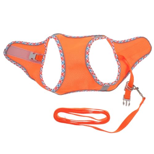 ifundom 1 Satz Hundegeschirr-Set Haustier Welpe Ausbildung Körperpflege Hundeleine Und Geschirr Für Zug Klein Verschleißfeste Hundeweste Praktische Hundegeschirrweste Orange Polyester von ifundom
