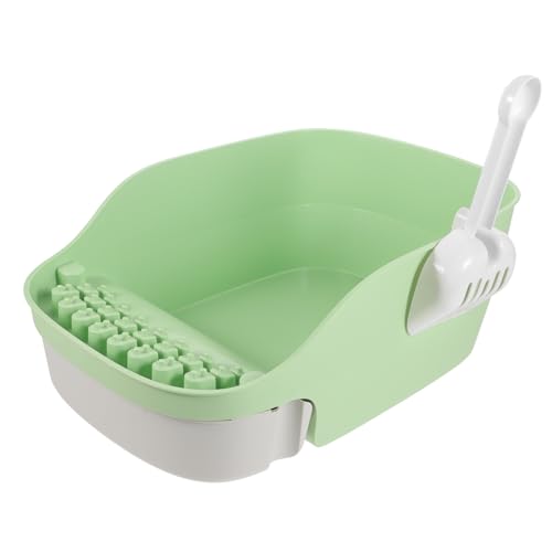 ifundom 1 Satz Katzenklo mit Hohem Tragbare Katzentoilette für Kitten und Kleine Hunde Geräumig und Praktisch für Zuhause und Unterwegs Avocado von ifundom