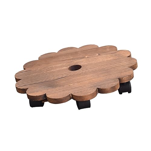 ifundom 1 Stück Blumenroller mit Drehbaren Rädern Robustes Runder Pflanzenständer Massivem für Drinnen und Draußen für Blumentöpfe und Gartenpflanzen von ifundom