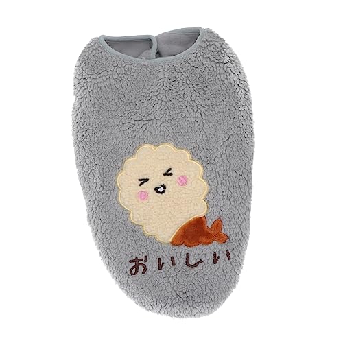 ifundom 1 Stück Fleeceweste für Haustiere Plüsch mit Kühlweste für Hunde Hundemäntel kleine hundekleidung hundejacke Dog Jacket Haustiermantel Katze Weste Winterkleidung für Haustiere Grey von ifundom