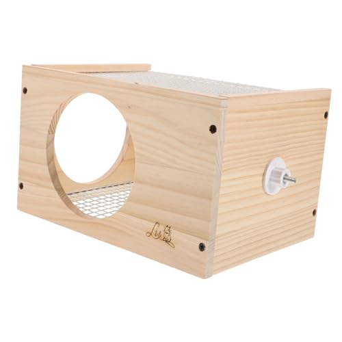 ifundom 1 Stück Hamsterhütte drinnen Hamsterhaus Käfig für Hamster verstecken kanninchenhäuser kaninchenhäuser Kleintierhöhle aus Holz Hamster-Verstecknest Eisennetz von ifundom