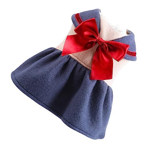 ifundom 1 Stück Haustierkleidung Kleid mit Bug Winterkleidung für Hunde Hundekostüme Hundesachen Outfit hundekleidung hundebekleidung Hundefest-Tuch warmes Haustierkleid Polyester von ifundom
