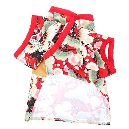 ifundom 1 Stück Kleidung für Haustiere Party Hundekleidung Welpenmantel Hund für kleine Hunde Rosa groß tierkostüme tierische bescherung Hundekostüme Hunde-Kimono Katzen-Kimono Stoff rot von ifundom