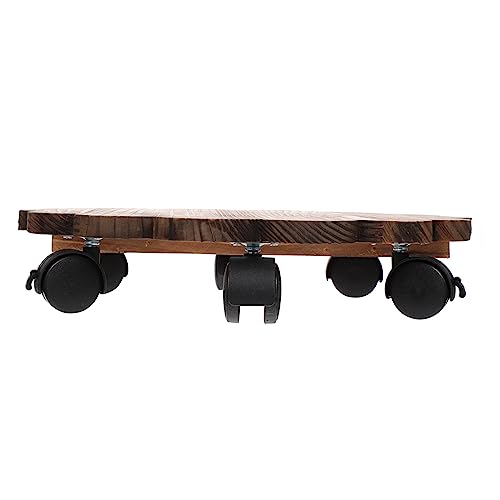 ifundom 1 Stück Palette mit Rollen Halter Blumentöpfe Innenräume Pflanzgefäße für Zimmerpflanzen Hochleistungsrollen Pflanzentopfschale Stand Blumentopfständer Blumentablett hölzern Kaffee von ifundom