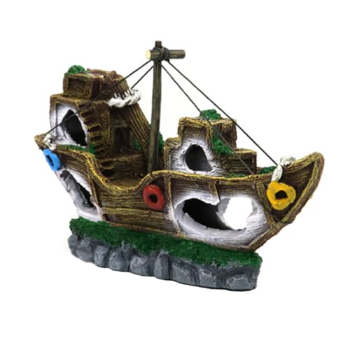 ifundom 1 Stück Piratenschiff-Ornamente Aquarium Piratenschiff Aquarienboot nautisch Fisch Dekoration LED simulierte Schiffswrack-Fahrzeuge Aquarium Schiffswrack Harz ifundom 1 Stück Piratenschiff-Ornamente Aquarium Piratenschiff Aquarienboot nautisch Fisch Dekoration LED simulierte Schiffswrack-Fahrzeuge Aquarium Schiffswrack Harz von ifundom