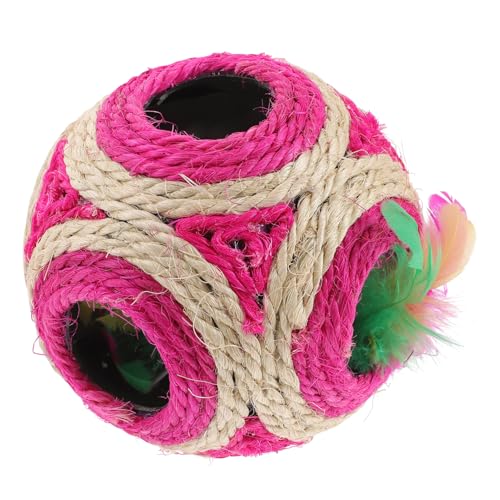 ifundom 1 Stück Sechs-Loch-Ballspielzeug Katze leckt Kauspielzeug für Katzenbälle Zahnen Kratzer Katzenspielzeug Ball Katzenspielzeug Plüsch Rosa von ifundom