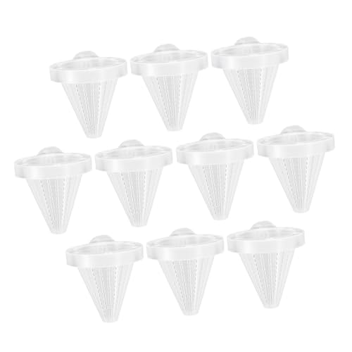 ifundom 10 Stück Futterspender mit Saugnapf füttern live Aquariumtank Fischfuttermittel Rot Zucht Fischfuttertrichter Fischfutter-Feeder Saugnapf für Aquarien Blutwurm-Feeder Transparent von ifundom