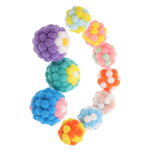 ifundom 10 Stück Teiliges Interaktive Katzenspielzeug Bälle mit Glocken Bunte Indoor Spielbälle für Katzen und Kätzchen Robustes Material Selbstunterhaltend und Aktivität von ifundom