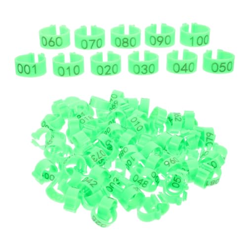 ifundom 100 Stück Henne-tauben-fußkettchen Taubenrekordring Identifikation Klein Taubenbeinringe Hühnerbeinring Geflügel Taubenfußmarke Bands Beine Bunt Vögel Erkennen Ringe Für Abs Green von ifundom