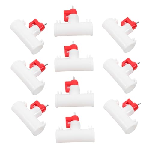 ifundom 10pcs Hühnerwasserer Mit Zwei Kopfkugelventilen Automatisches Geflügelwässerungssystem Wiederverwendbares Geflügelwasserspender Hühnerbrunnen Für Hühnerstock von ifundom