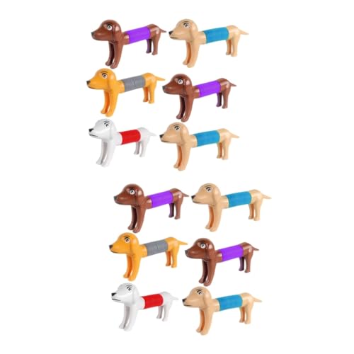 ifundom 12 STK Stressabbauendes Hundespielzeug stressabbau Spielzeug dekompressionsspielzeug hundespielzeuge Dog Toy Pop Tube Tierspielzeug Lustiges Spielzeug Karikatur Geschenk Plastik von ifundom