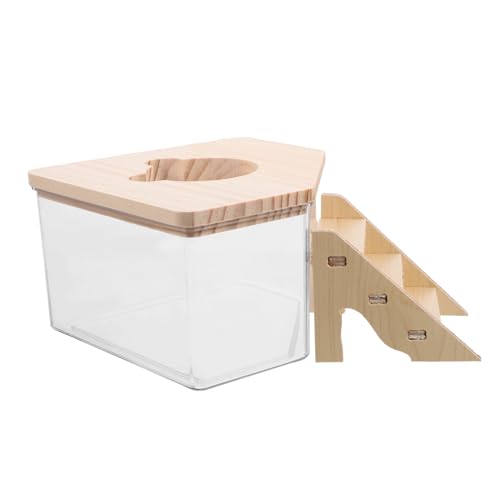 ifundom 1Satz Hamster Badebox Teiliges Transparentes Sandbecken mit Rampe Vielseitig Einsetzbar als Toilette oder Badewanne für Kleine Einfache Hohe Bruchfestigkeit von ifundom