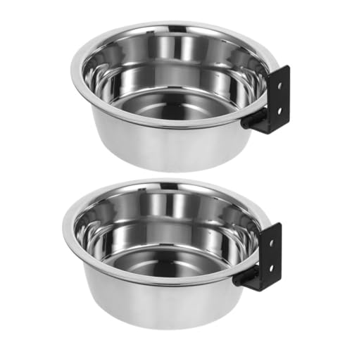 ifundom 2 Sätze Wandmontierter Hundenapf wandmontierter Katzennapf Futternapf für Hunde Hundefutterhalter hängende Futternäpfe erhöhter Hundenapf Rostfreier Stahl Silver von ifundom