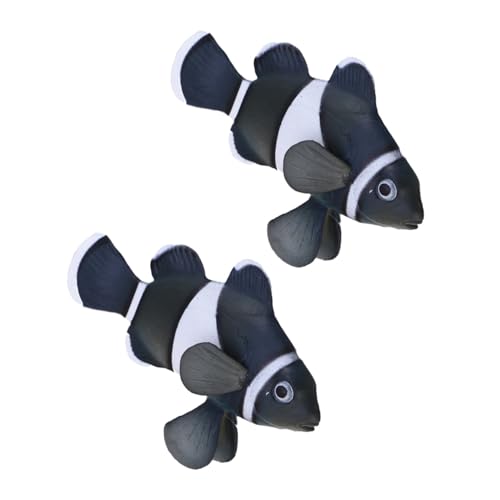 ifundom 2 Stück Aquarium Schwimmornament Aquarium Faltfisch Ornament Clownfisch Mit Saugnapf Fake Clownfisch Schwarz von ifundom