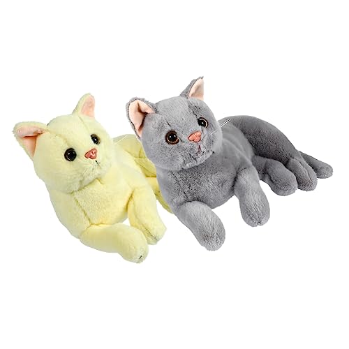 ifundom 2 Stück Ausgestopfte Katzen, Die Aussehen Realistische Katze Plüschtier Katze Katzenplüsch Katze Ausgestopfte Tiere Katze Kuscheltier Katze Plüschtiere Pp Baumwolle von ifundom