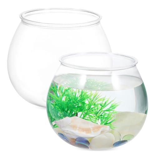 ifundom 2 Stück Fischschalen Aquarien für Dekoration Transparent für Pflanzen und Aquarien Pflegeleicht und Bruchsicher Tischdeko für Harmonisches von ifundom