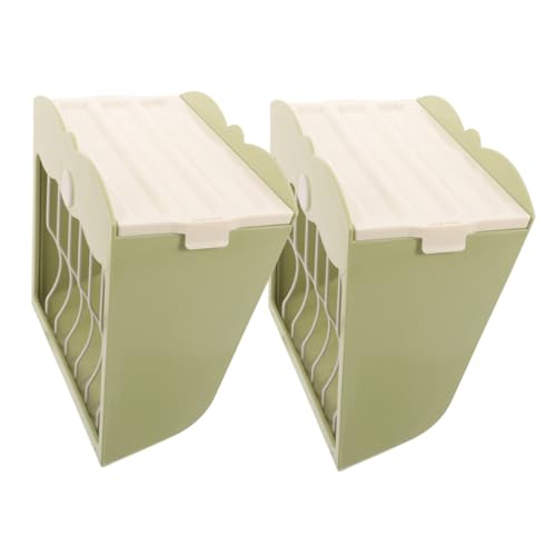 ifundom 2 Stück Futterspender Kaninchenfutterautomat Kaninchengrasständer Hasenfutterhalter Meerschweinchenkäfig Loch Hasenkäfig Kaninchenkäfig Zubehör kleines Haustierregal Plastik Green von ifundom