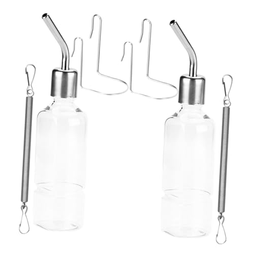 ifundom 2 Stück Hängende Trinkflaschen für Kleintiere aus Edelstahl und Auslaufsicherer Wasserspender für Kaninchen Hamster Meerschweinchen mit Tropfsicherer Kugelventil und Einfachem ifundom 2 Stück Hängende Trinkflaschen für Kleintiere aus Edelstahl und Auslaufsicherer Wasserspender für Kaninchen Hamster Meerschweinchen mit Tropfsicherer Kugelventil und Einfachem von ifundom