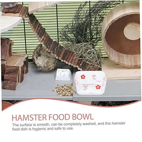 ifundom 2 Stück Hamster Futternapf aus Teiliges mit Kippsicherem Quadratischem Boden Glatte Oberfläche Geeignet für Hamster Meerschweinchen Rennmäuse und Kleine Kleintiere zur Futter und von ifundom