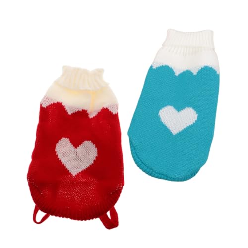 ifundom 2 Stück Haustier-Pullover Haustierhundkleidung Lustige Hundekleidung Welpen-Pullover Rollkragenpetstierpullover Strickkleidung Kleine Hundekleidung Winterkleidung Für Hunde Garn von ifundom
