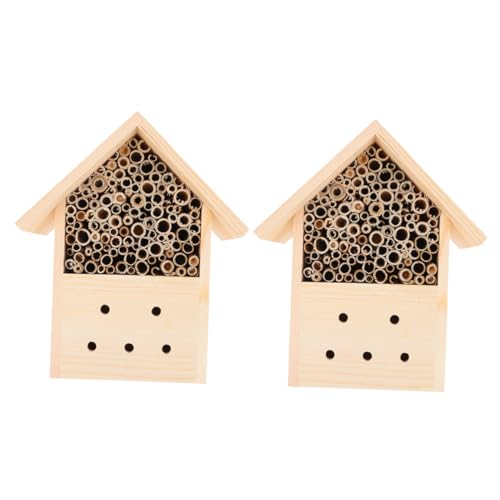 ifundom 2 Stück Holz Bienenhaus Wetterfestes Insektenhotel für Wildbienen und Schmetterlinge im Garten Langlebiges und Zuverlässiges Nistangebot aus Holz für Bestäubern ifundom 2 Stück Holz Bienenhaus Wetterfestes Insektenhotel für Wildbienen und Schmetterlinge im Garten Langlebiges und Zuverlässiges Nistangebot aus Holz für Bestäubern von ifundom