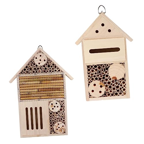 ifundom 2 Stück Holz Insektenhotel Teiliges Bienenhaus für Garten Dekorative Nisthilfe für Nützlinge Langlebiges ifundom 2 Stück Holz Insektenhotel Teiliges Bienenhaus für Garten Dekorative Nisthilfe für Nützlinge Langlebiges von ifundom