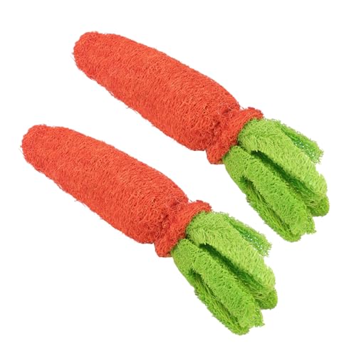 ifundom 2stücke Karotte Kauspielzeug Für Kleintiere Kreatives Loofah Spielzeug Für Hamster Kaninchen Und Andere Haustiere Zur Zahnpflege Und Beschäftigung von ifundom