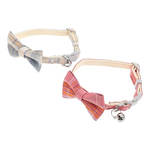 ifundom 2 Stück Katzenhalsband Bogen Halskette Haustierkettenkragen Binden Rosa Kätzchen-kragenschleife Kleiner Kätzchenkragen Katzenschmuck Technische Kunststoffe von ifundom
