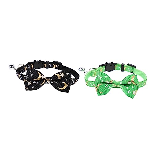 ifundom 2 Stück Katzenhalsband Nicht Katzenhalsbänder Dekorationen Bogen Schild klein Mädchen-Kätzchenhalsband weibliches hundehalsband Kätzchenkragen mit Schleife Halsband Katze Polyester von ifundom