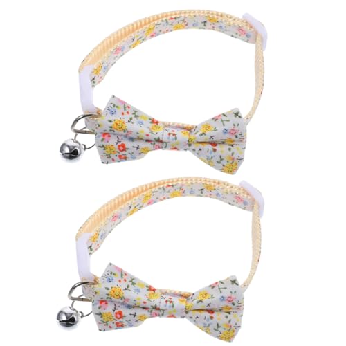 ifundom 2 Stück Katzenkragen mit Glocke Katzenhalsband Anhänger von Katzenhälften Katzenzubehör Fliege für Katzen Kätzchenkragen mit Schleife Katzenhalsbänder Polyester-Nylon von ifundom