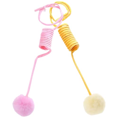 ifundom 2 Stück Katzenspielzeug Drinnen Federnd Interaktiv Kätzchen Innenkatzen Für Haustiere Ball Kätzchen Frühlingsspielzeug Zum Necken Von Katzen Plüsch von ifundom