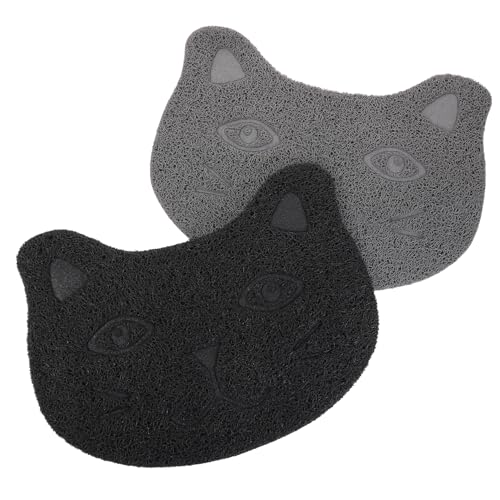 ifundom 2 Stück Katzenstreumatten rutschfeste Katzenmatte für Katzentoiletten und Futterbereiche Langlebiges Material Hitzebeständig für Innenbereich ifundom 2 Stück Katzenstreumatten rutschfeste Katzenmatte für Katzentoiletten und Futterbereiche Langlebiges Material Hitzebeständig für Innenbereich von ifundom