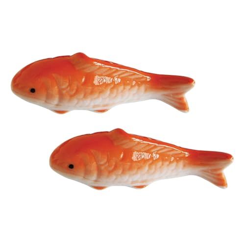 ifundom 2 Stück Schwimmende Keramik Fischornamente Lebensechte Aquarium Deko Langlebige Fischstatue für Aquarium und Miniteich Natürliche Wasserlandschaft Detailreiche Fischfiguren von ifundom