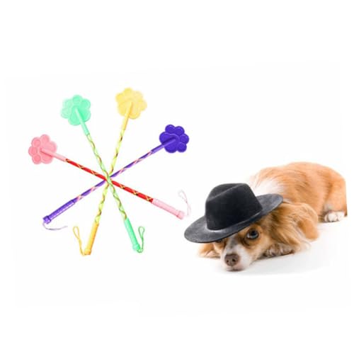 ifundom 2 Stück Teiliges Hund Katzentraining Stick Strapazierfähiger Pet Trainer mit Elastischem Material für Erziehungshilfen Hunde und Katzen Buntes Mischfarben Design von ifundom