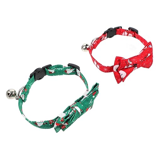 ifundom 2 Stück Weihnachts-katzenhalsbänder Mit Weihnachtsmann- Und Schneemann-Schleife Dekorative Für Katzen von ifundom