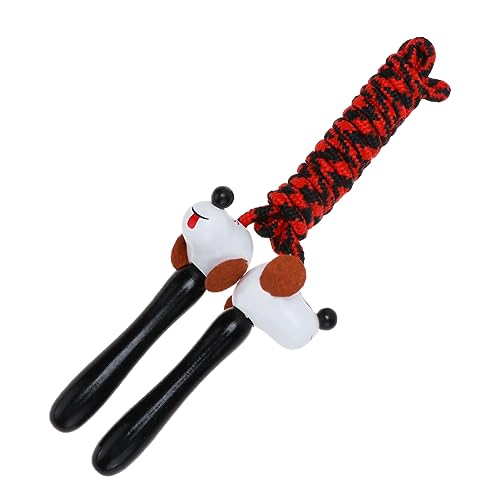 ifundom 2 Stücke Holzüberspringseilspielzeug Hund Seil Hundespielzeug Hundeseil Welpenspielzeug Seilspringen trainieren Outdoor-Springseile Bambus rot von ifundom
