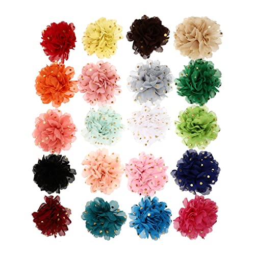 ifundom 20 Stück Teiliges Chiffon Blumen für Haustierhalsbänder Abnehmbare Vielseitige Haustier Deko in Bunten Stilen Sichere Stoffblumen für Hunde und Katzen Einfach zu Befestigen von ifundom