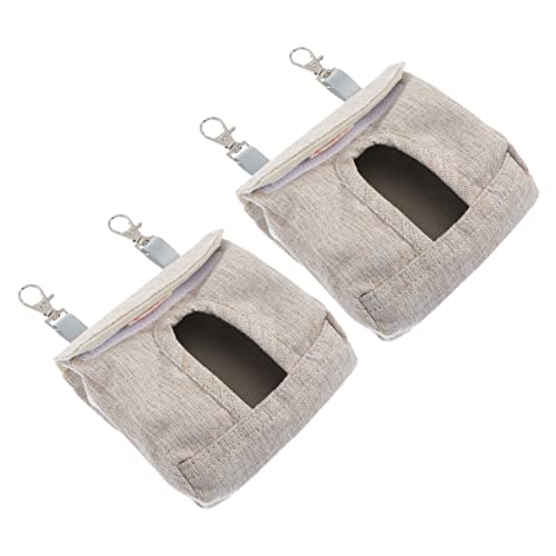 ifundom 2Stücke Kaninchen Heu Feeder für Kleintiere Hängende Heutasche für Meerschweinchen und Chinchillas Langlebig und Leicht zu Reinigen Braun Wiederverwendbar von ifundom